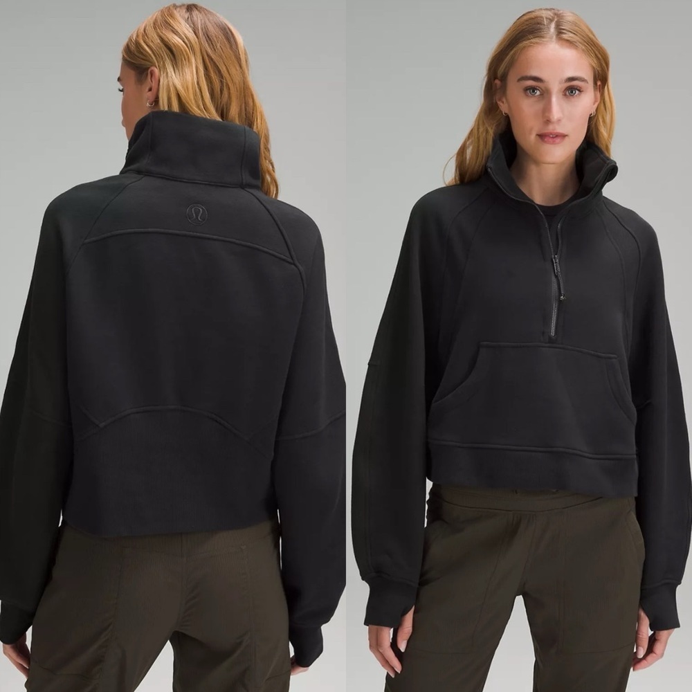 Lululemon Scuba Oversized Funnel-Neck Half Zip in Black Size XS/S